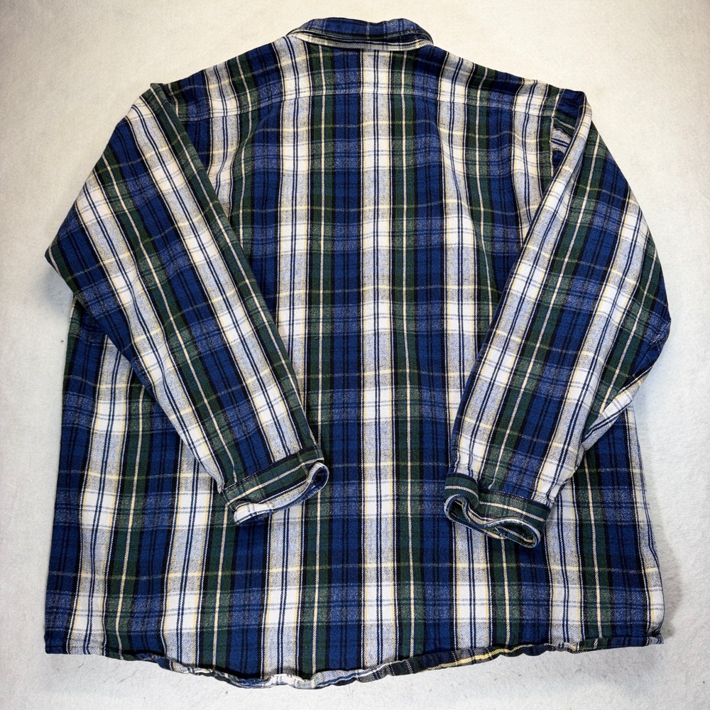 Vintage Winter Run Plaid Flannel Shirt Mens 5XLT Blue Green Button Down USA Made - Picture 3 of 6